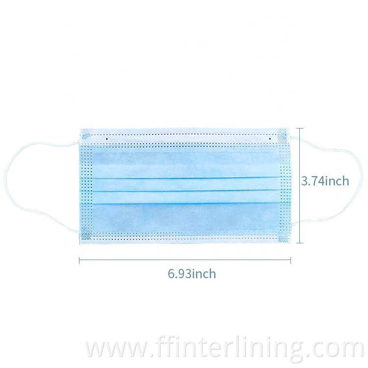 4ply Disposable Anti Pollution Face Shield Non-Woven Winter Dust Mask